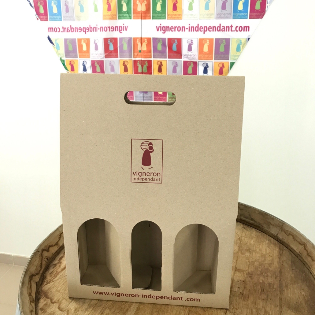 Valisette 3 bouteilles Kraft Logo VIF